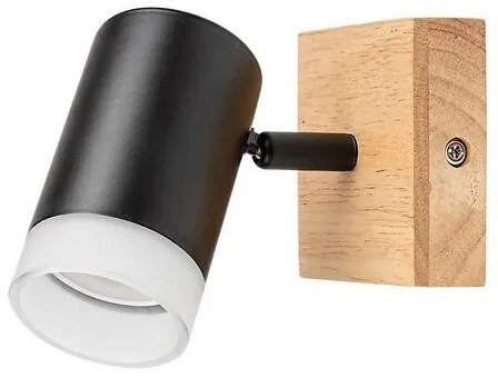 Aplica de perete lemn stil nordic cu 1 spot Toras