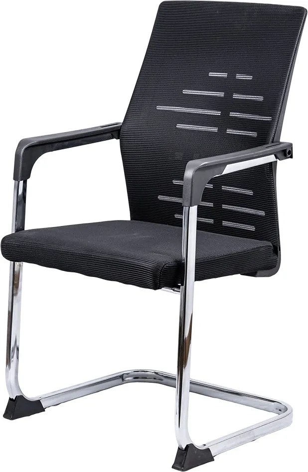 Scaun vizitator din mesh cu cadru cromat OFF 807 negru
