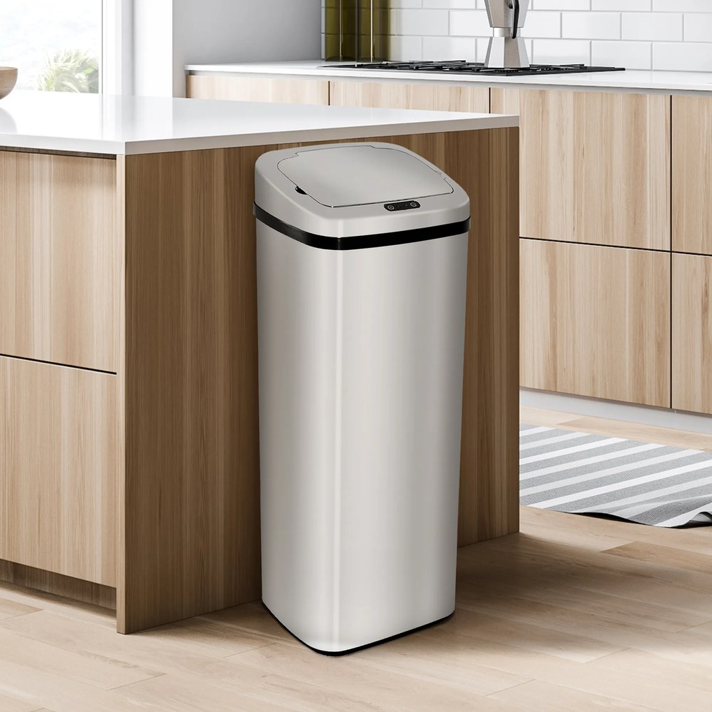 HOMCOM cos de gunoi cu senzor inox elegant 50L cu infrarosu | Aosom Romania
