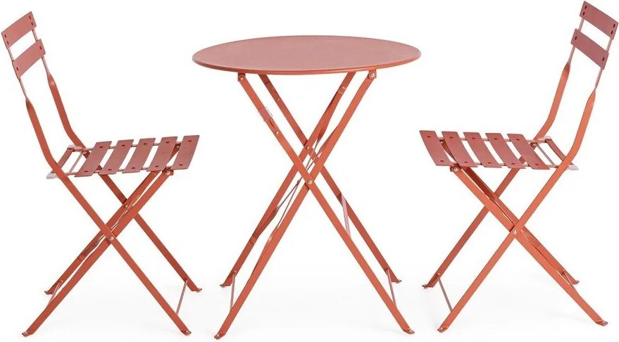 Set de dining pentru grădină teracotă din oțel pentru 2 persoane Austin – Bizzotto