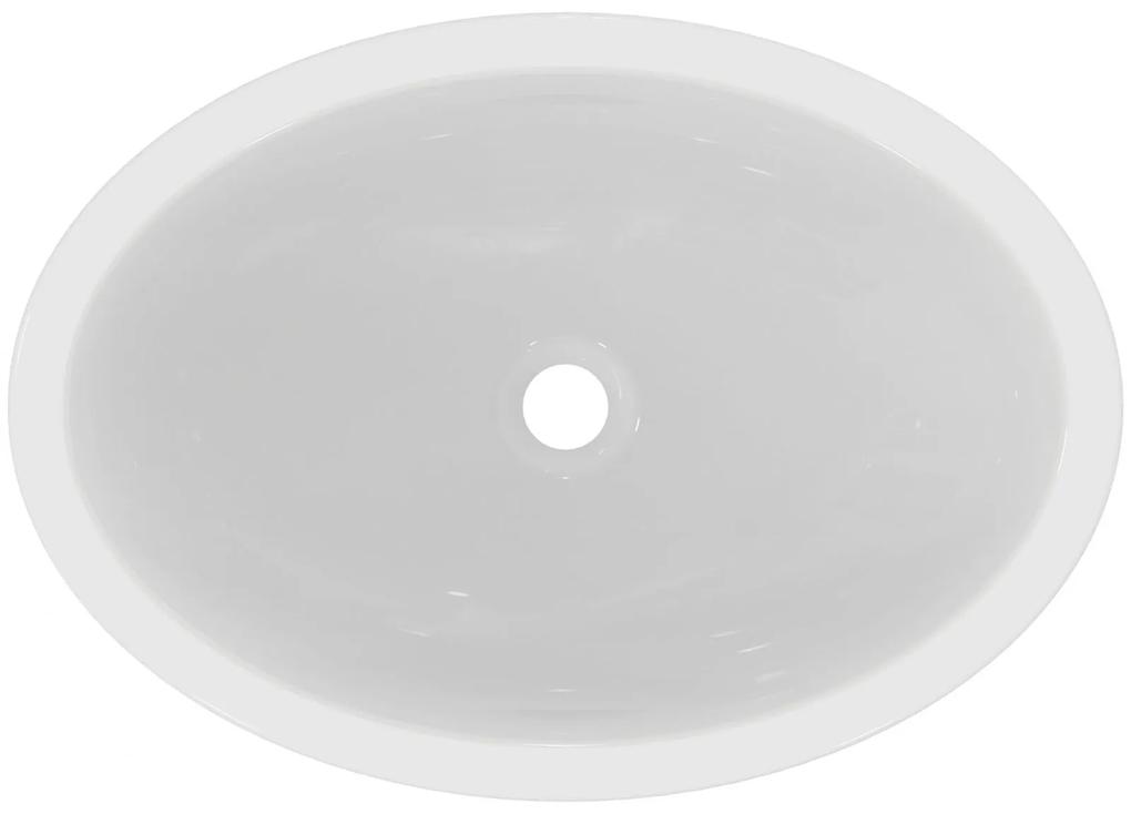 Lavoar pe blat alb lucios 60 cm, oval, Ideal Standard Strada Alb lucios, Ovala