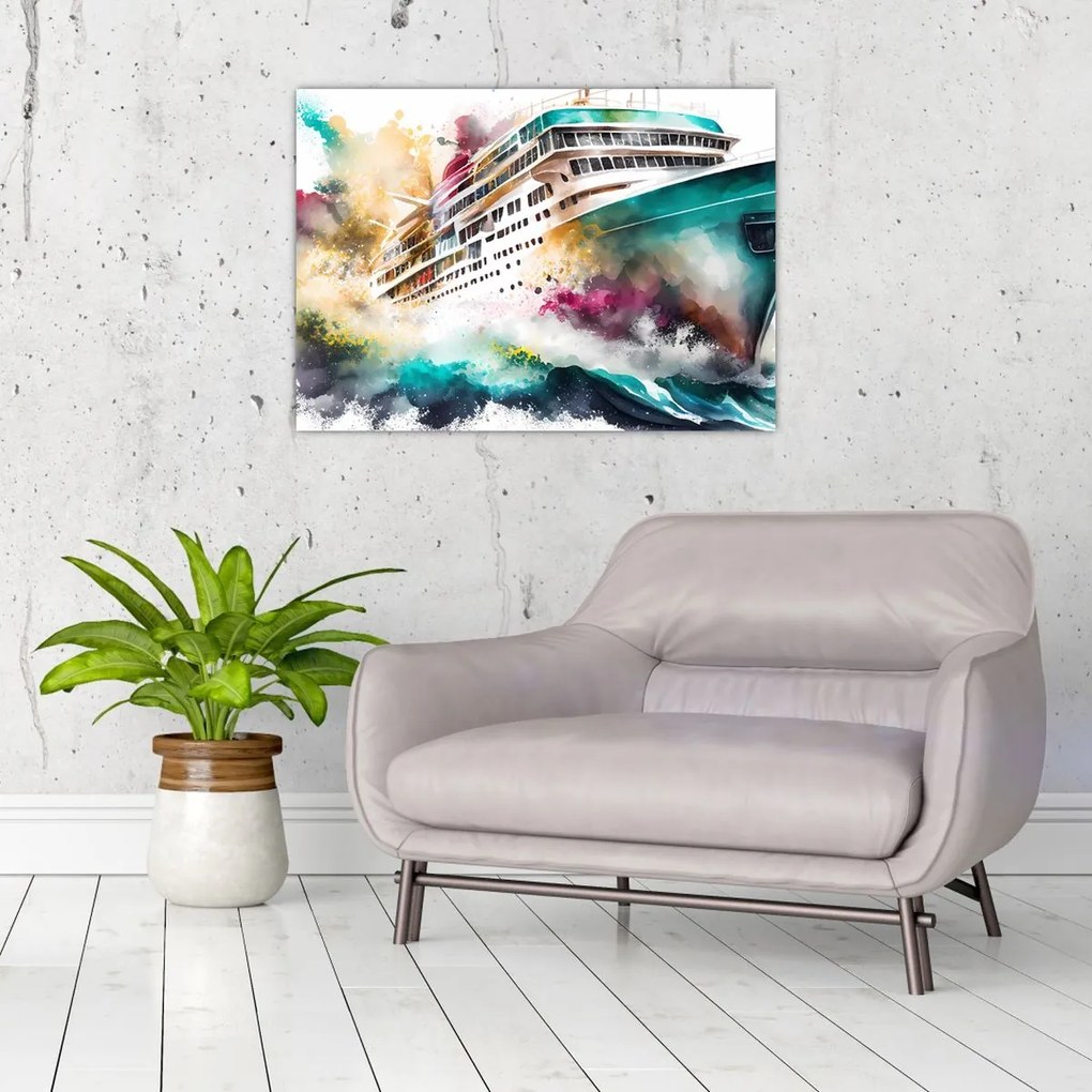 Tablou pe sticlă - Acuarelă mare (70x50 cm)