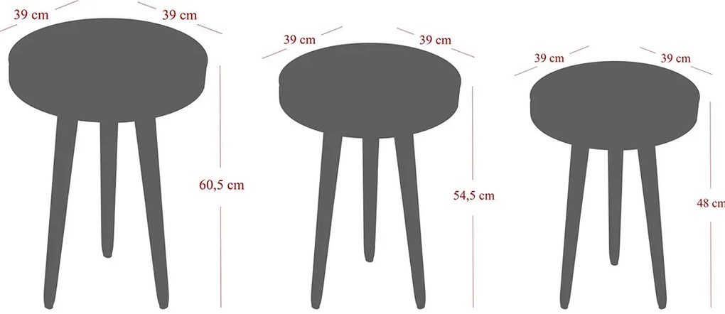 Masă pliabilă Lemn, 3 buc