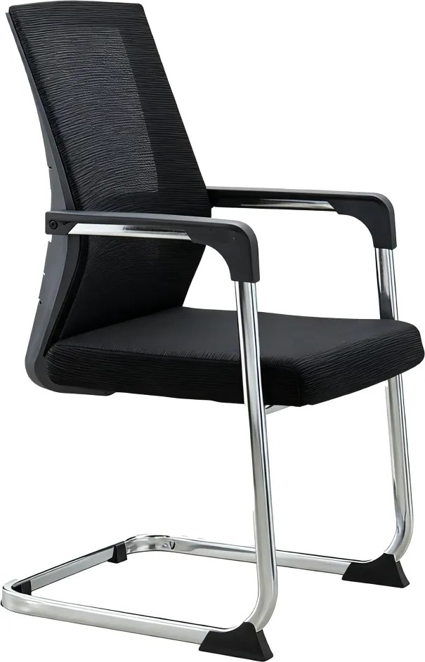 Scaun de conferinţă, negru/crom, SALMAN