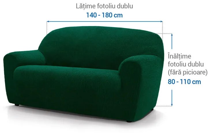 Huse super elastice HARMONIA verzi fotoliu dublu (l. 140 - 180 cm)