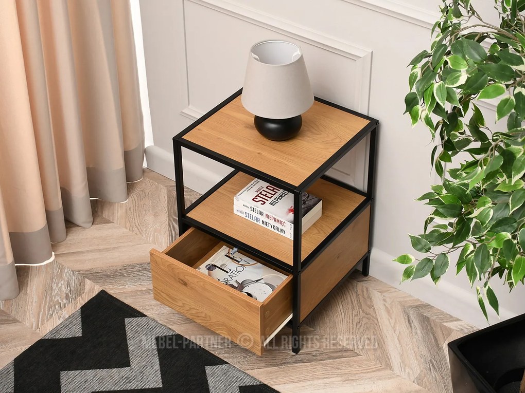 Noptieră Soren Ns (stejar + negru). Promo -11%. 1111719