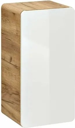 Dulap lateral suspendat 35 cm cu 2 sertare si 1 usa Comad Aruba alb lucios si stejar Craft