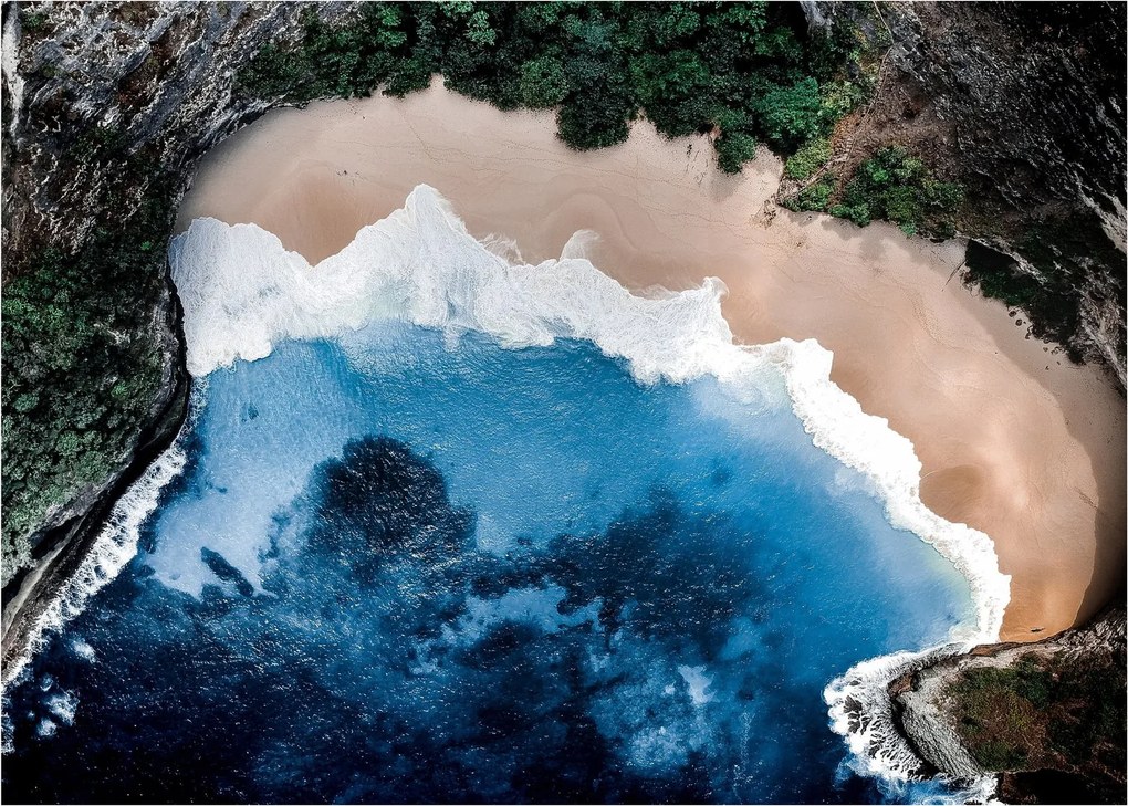 Tablou pe sticlă cu plaja Nusa Penida, Indonesia (70x50 cm)