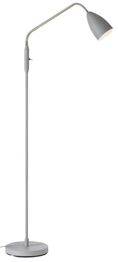 Lampadar gri LED cu intensitate reglabilă cu abajur din metal (înălțime 140 cm) Patro – Markslöjd