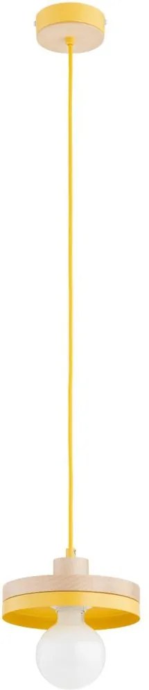 Pendul pe cablu LARSO 1xE27/15W/230V, galben/bej