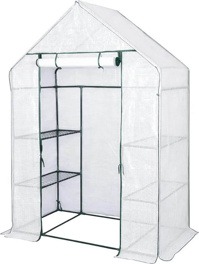 Seră de balcon 143x73x195 cm albă