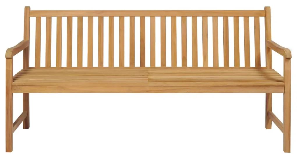 Banca de gradina, perna gri, 175 cm lemn masiv tec Gri, 175 cm