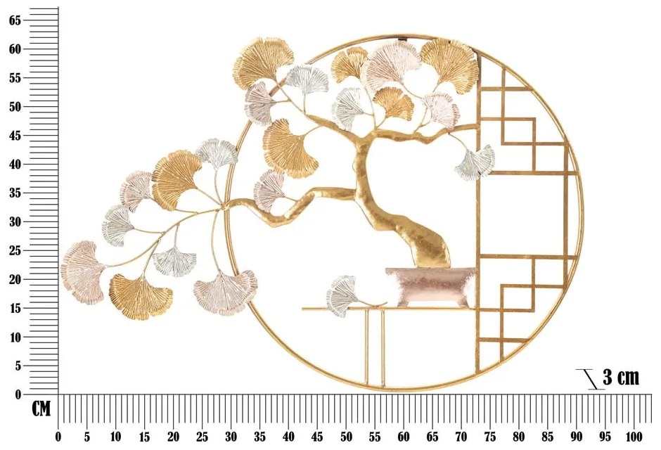 Decorațiune de perete din metal 91,5x63 cm Nippon – Mauro Ferretti