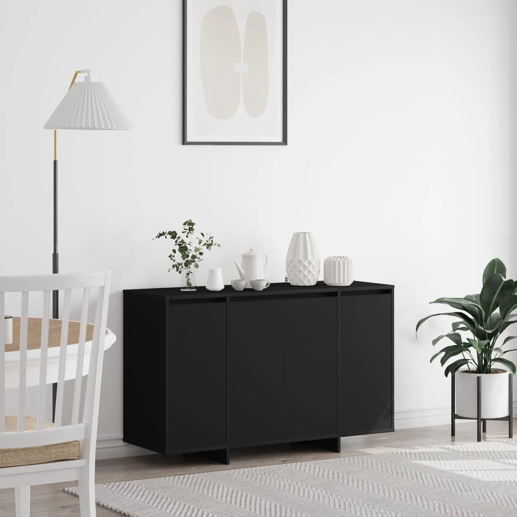vidaXL Bufet Negru Negru Lemn prelucrat 120 x 41 x 75 cm Bufet Negru