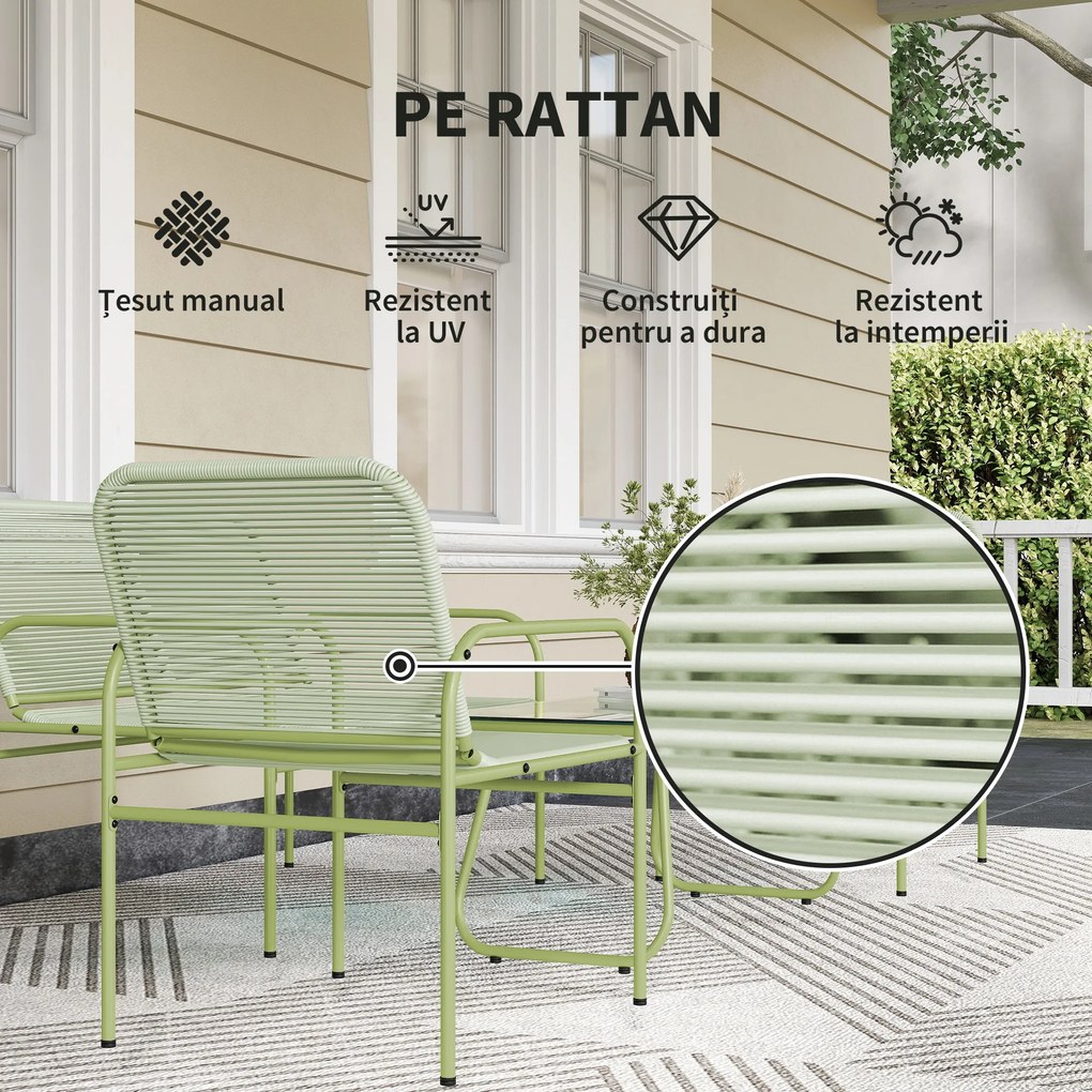 Outsunny Ratan Verde Balcon | Aosom Romania