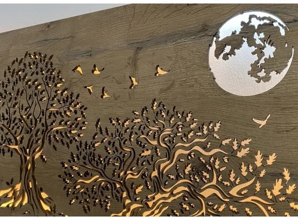 Li-Go 5042/DUB2 - Decorațiune LED de perete, 24 W, 230 V, 110 x 50 cm, stejar/trei stejari