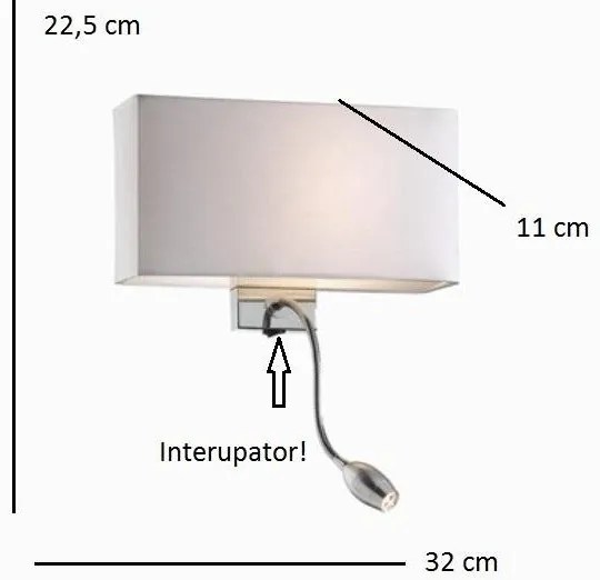 Aplica de perete cu cu reader LED HOTEL AP2 BIANCO 035949