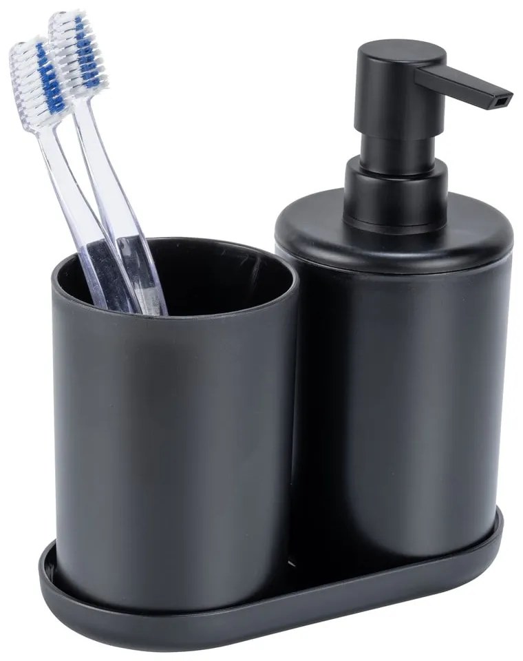 Set de accesorii de baie negru din plastic Fano – Allstar