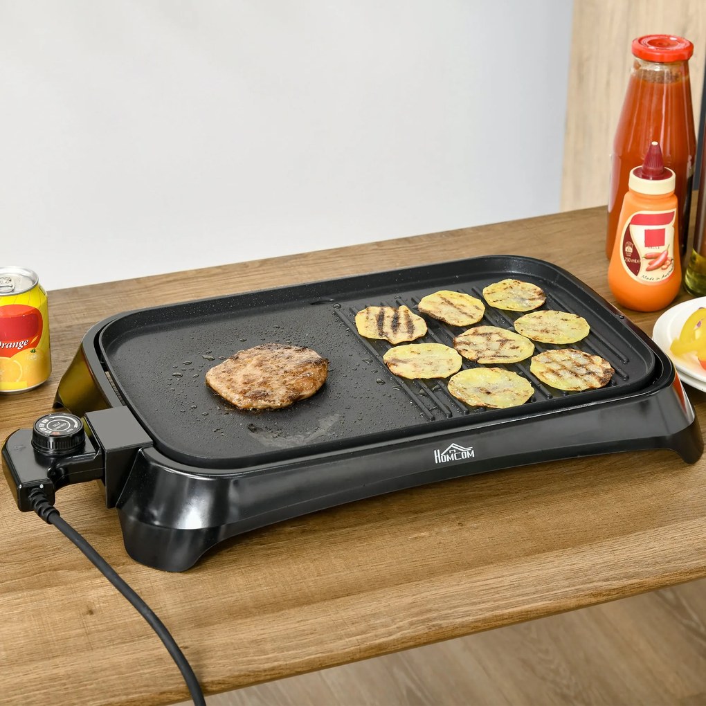 Gratar electric HOMCOM antiaderent,1600W | Aosom Romania