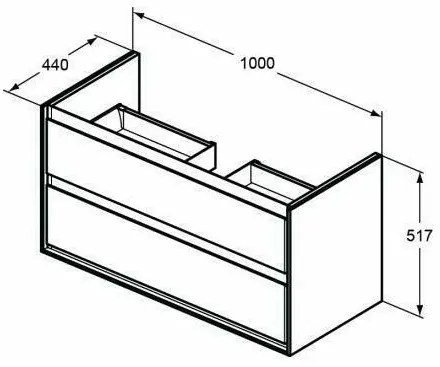 Dulap suspendat pt lavoar Ideal Standard Connect Air mdf alb 100 cm