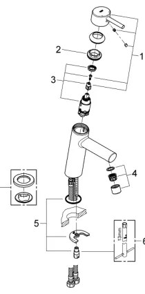 GROHE 23451001 - Baterie pentru lavoar CONCETTO DN 15, crom lucios