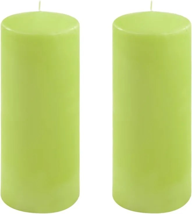Set de lumânări , 25 cm, Ø 10 cm, verde deschis, 2 buc