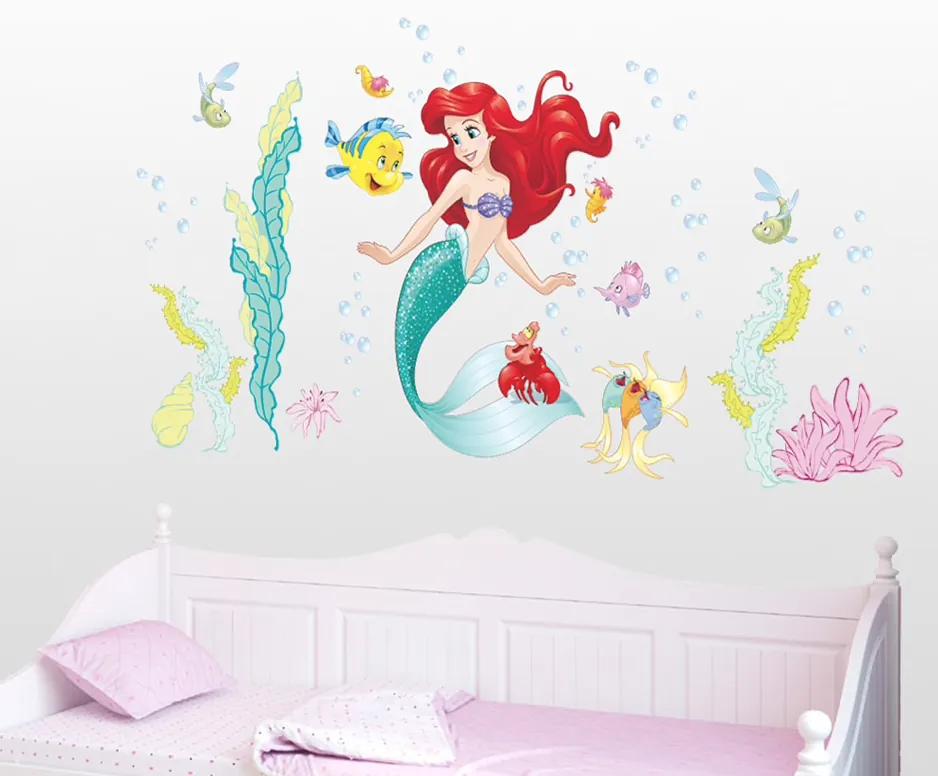 Autocolant de perete "Ariel - mica sirenă" 42x83cm