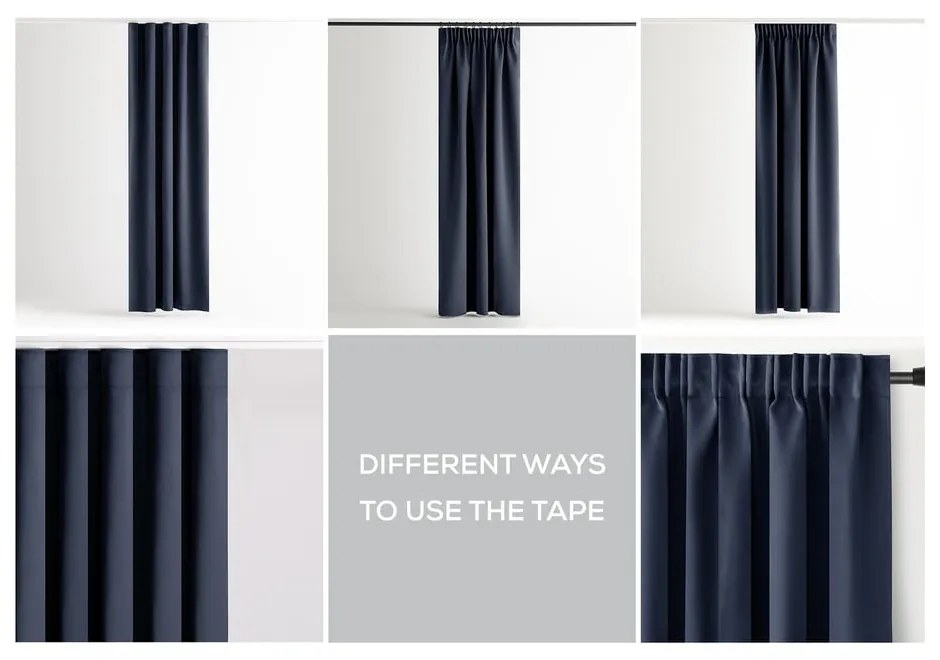 Draperie albastru-închis termoizolantă/dimout (semi-opacă) 140x245 cm Kierra – Restilo