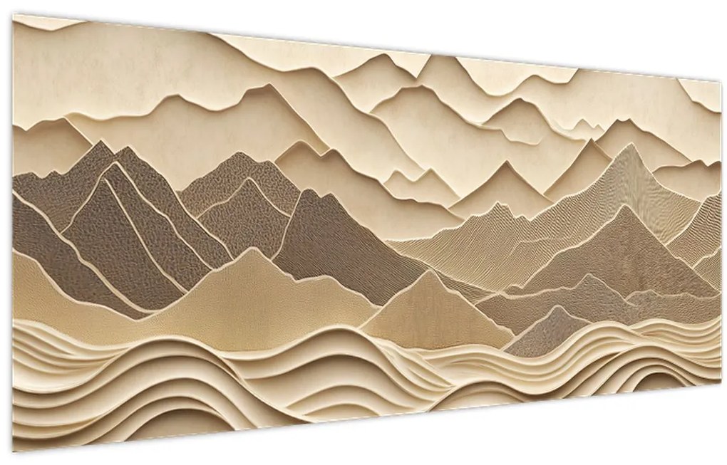 Tablou - Linii Montane 3D (120x50 cm)