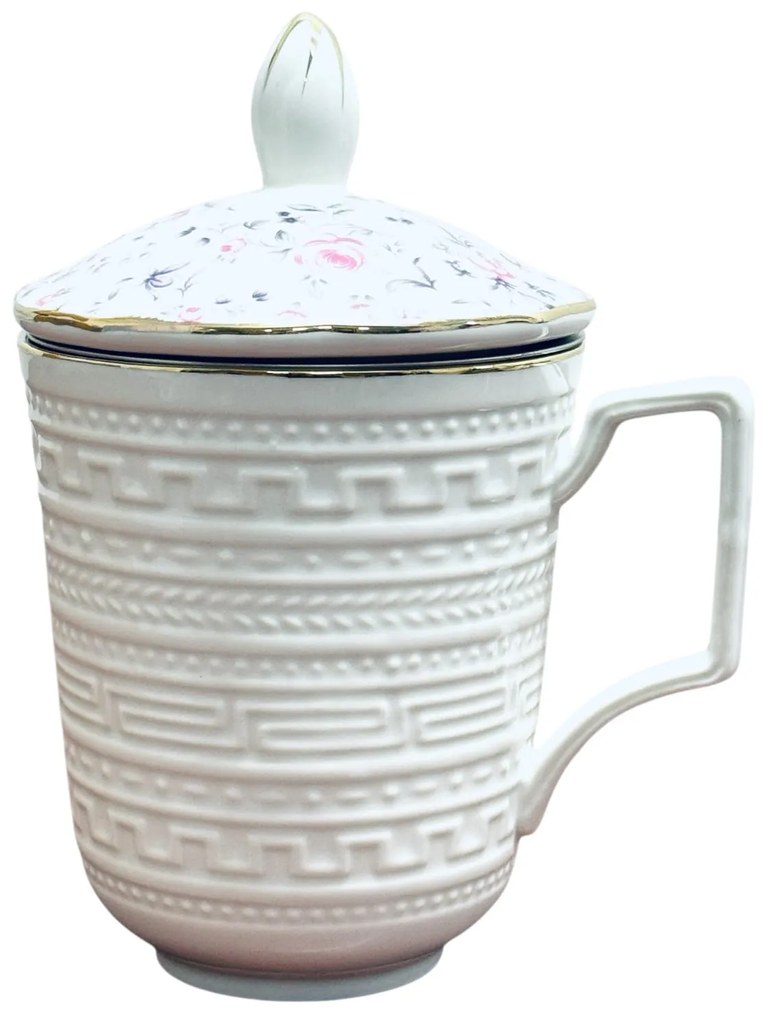 Cana din Portelan fosfatic cu infuzor metalic, ROMANCE, 350 ml