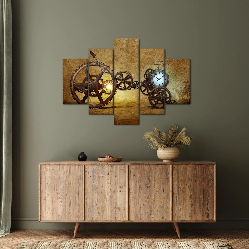 Tablou cu aparatele istorice ale ceasurilor (150x105 cm)