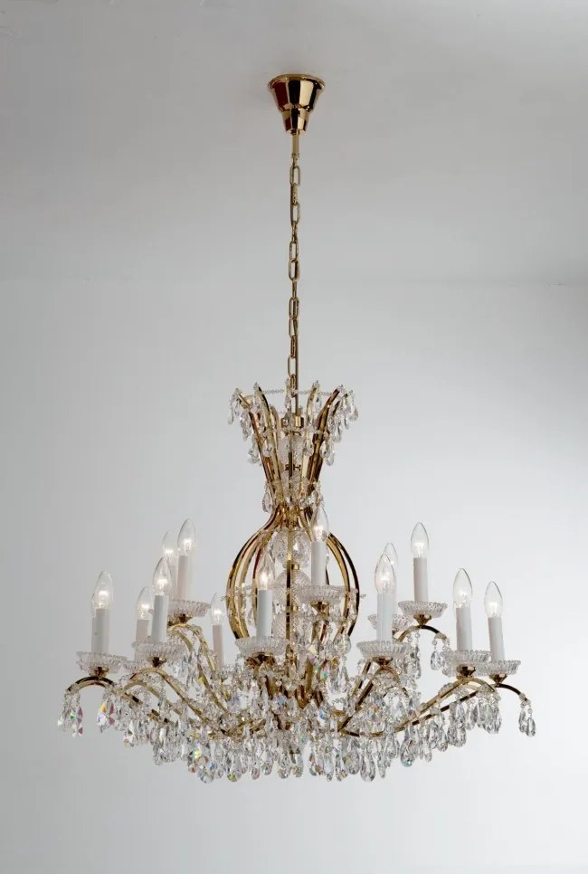 Candelabru XXL de lux cristal Scholer Hirohito 12+6L 24K gold plated