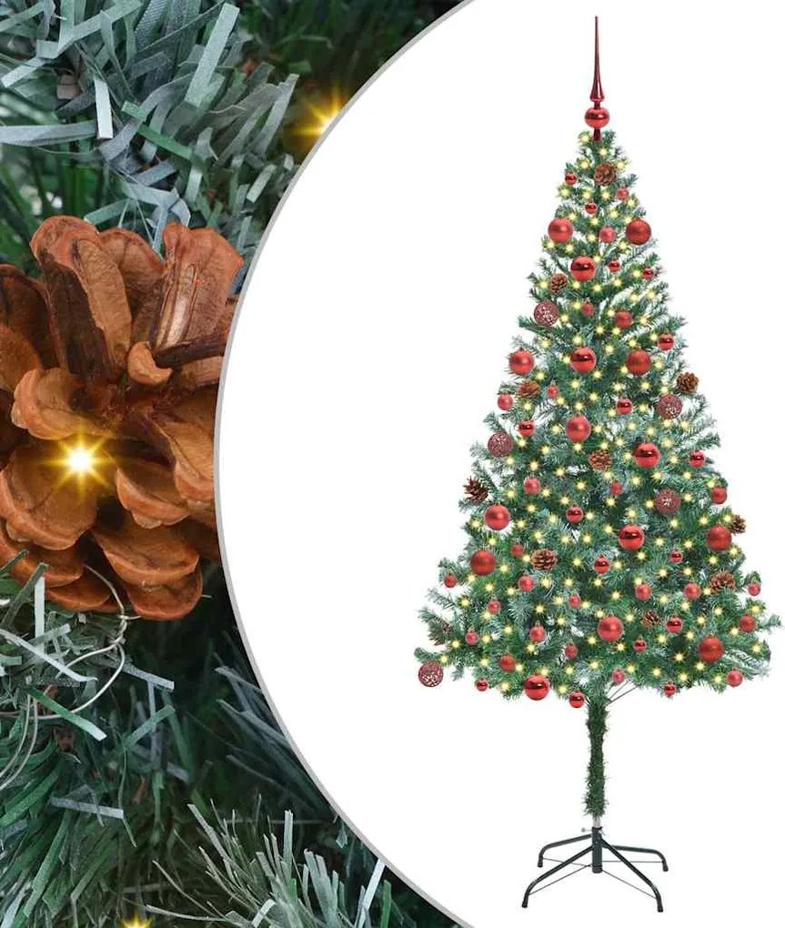 vidaXL Brad de Crăciun artificial cu 300 LED Verde 180 cm PVC și Oțel