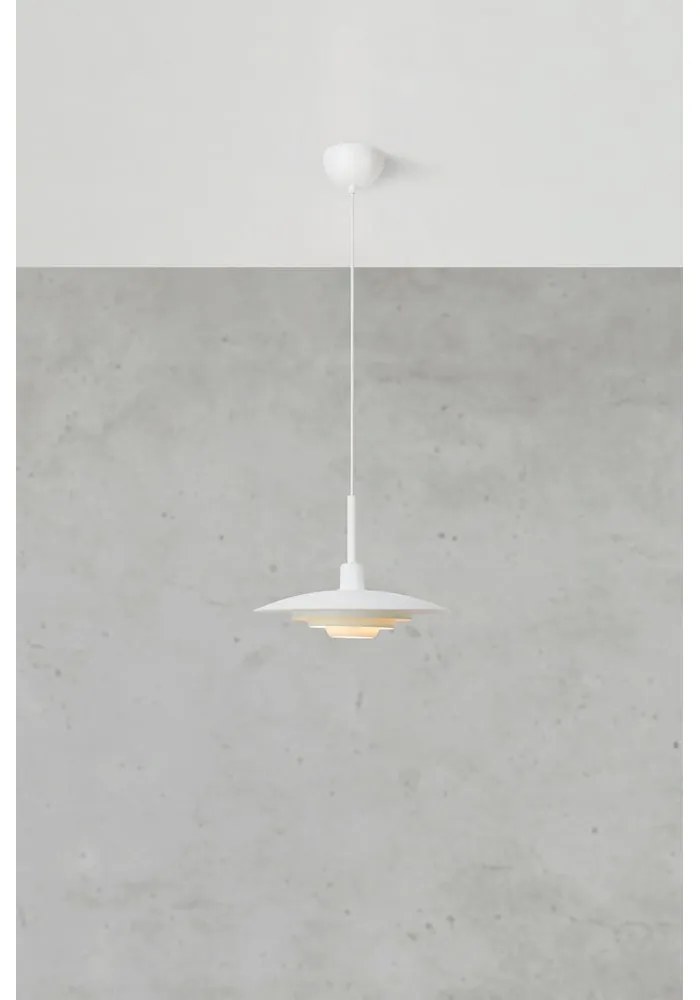 Lustră albă cu abajur din metal ø 35 cm Piny – Markslöjd