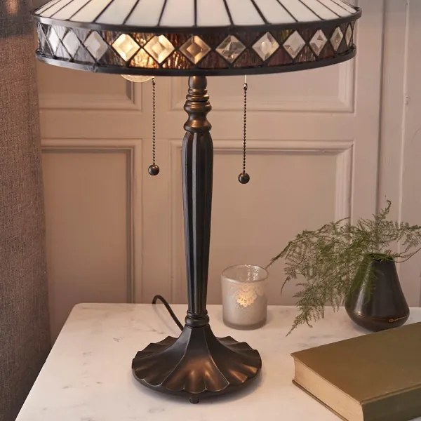 Endon 70935 - Lampă de masă Tiffany FARGO 2xE27/60W/230V, Ø 41,5 cm