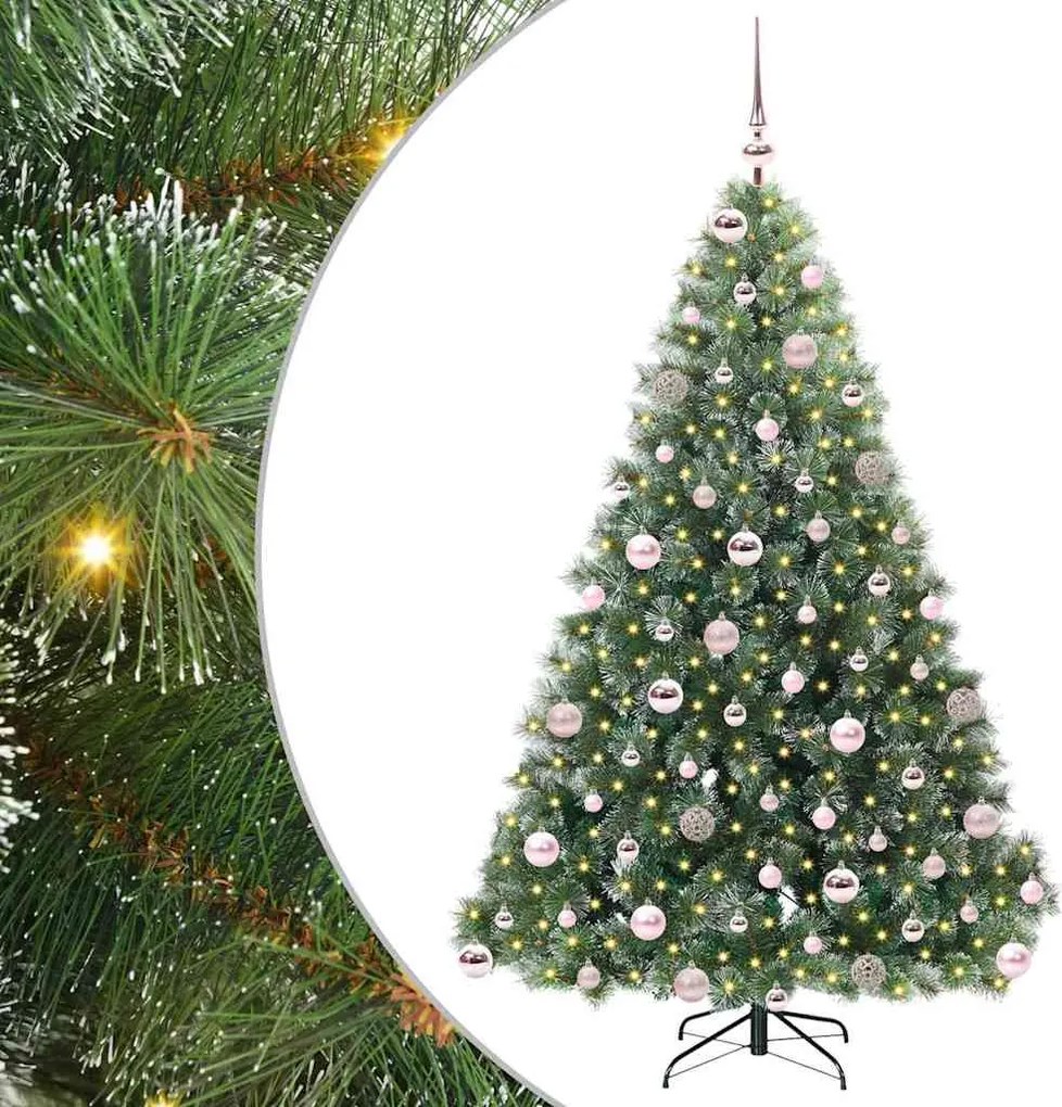 vidaXL Brad de Crăciun artificial cu 300 LED Verde 180 cm PE și PVC