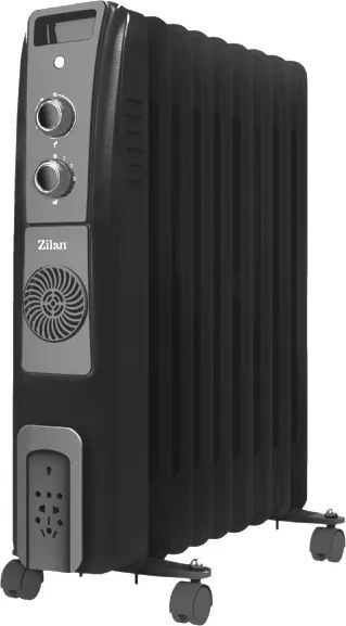 Calorifer electric cu ulei ZILAN ZLN1963 Negru, termostat reglabil, 2500W, 11 elementi
