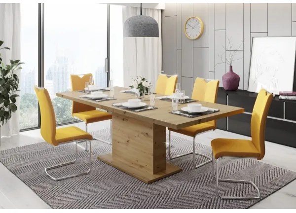 Masă extensibilă STRAP, finisaj stejar Artisan