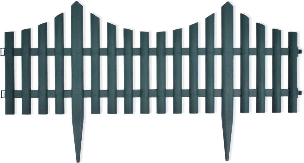 vidaXL Gard despărțitor de peluză, 17 buc., verde, 10 m