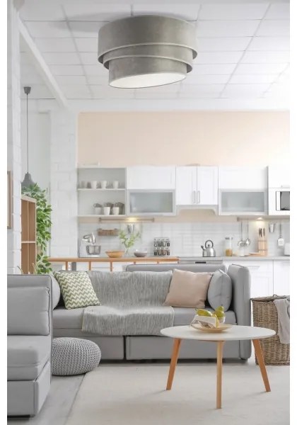 Plafonieră Duolla DEVON 1xE27/40W/230V d. 45 cm gri