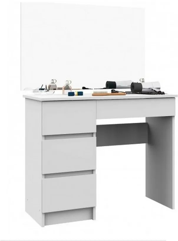 Supermobel Masă toaletă SPLIT TT6, 90x72/142x50, 900x600, alb, dreapta