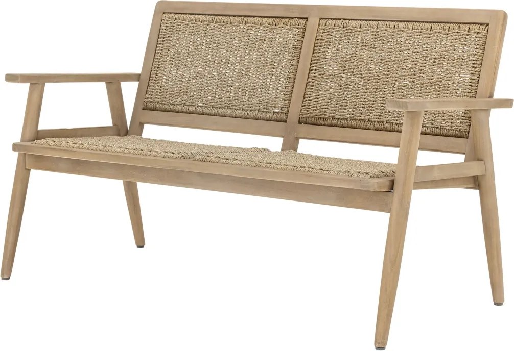 Canapea de grădină din lemn de acacia FSC® și polirattan, L132×H78×W67 cm, „Sorrento"