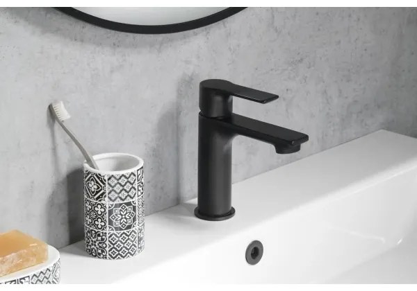 Baterie de lavoar Sapho PAX 16,5 cm negru mat