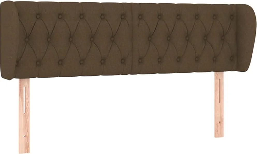 vidaXL Tăblie de pat cu aripioare maro închis 147x23x78/88 cm textil
