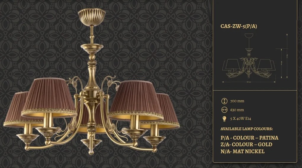 Candelabru 5 brate design clasic realizat manual CASAMIA