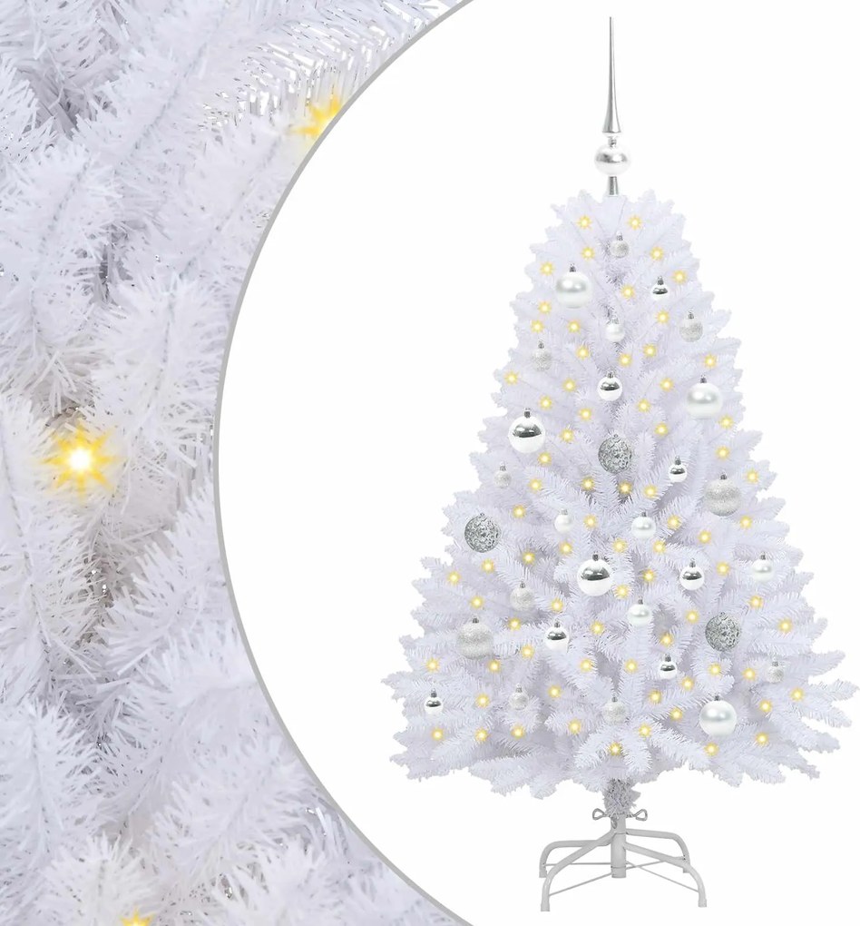 vidaXL Brad de Crăciun artificial cu ramuri articulare Alb 120 cm