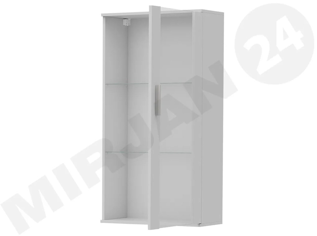 Vitrină Belario B2 (stejar lefkas + Negru) (iluminat LED Alb). 1058611