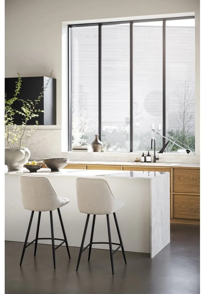 Scaune de bar bej 2 buc. (înălțime șezut 67 cm) Sierra – Rowico