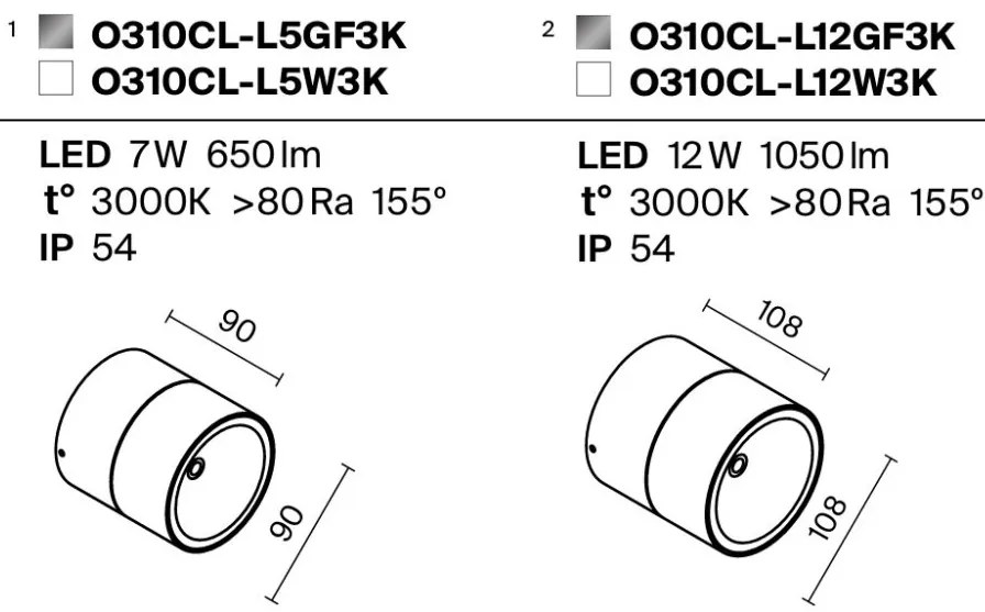Spot LED rotativ pentru exterior IP54 Spin grafit