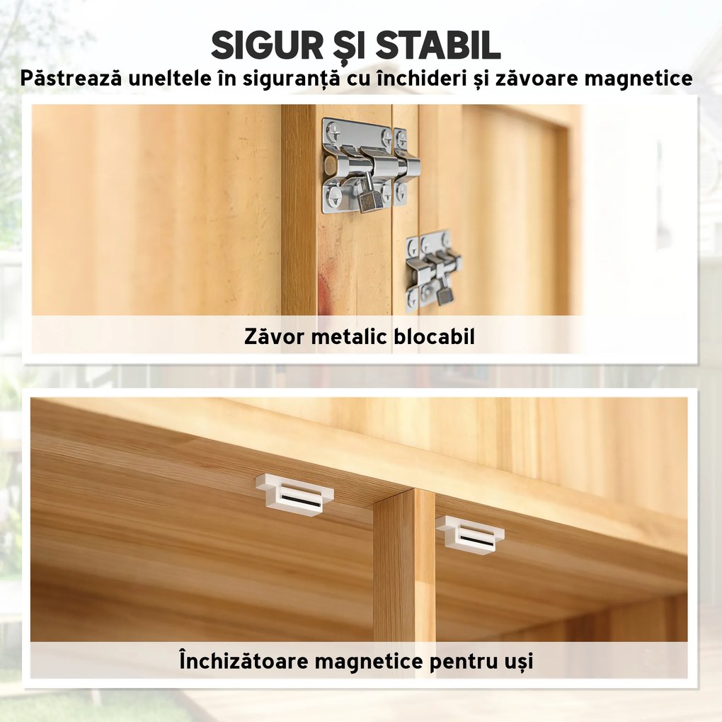 Outsunny Dulap de Exterior pentru Unelte cu Rafturi Detașabile | Aosom Romania